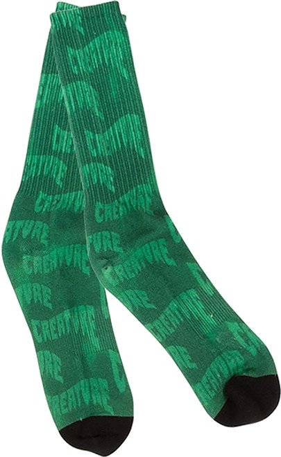 CREATURE LOGO WARP CREW SOCKS GREEN 1pr