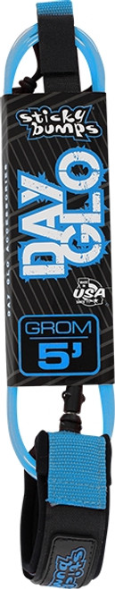 STICKY BUMPS DAY-GLO GROM 5 SURF LEASH BLUE