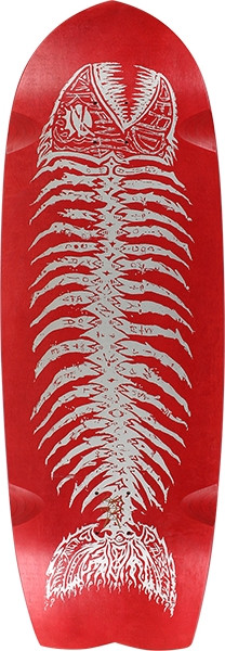 ALVA PESCADO GRANDE SKATEBOARD DECK-12x37 RED/SIL
