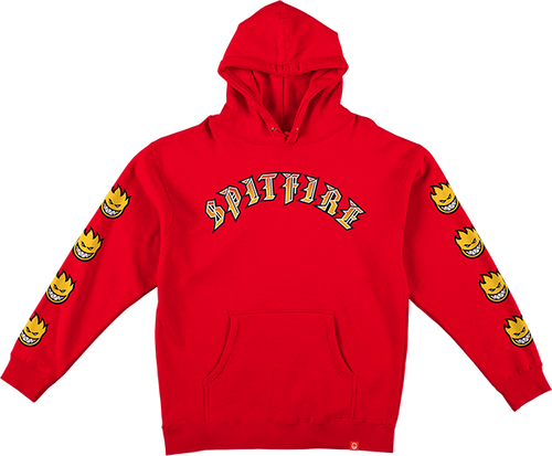 SPITFIRE OLD E BH FILL SLEEVE HD/SWT XLARGE SCARLET/GOLD