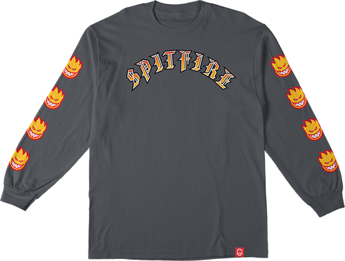 SPITFIRE OLD E BIGHEAD FILL SLEEVE LS XLARGE CHAR/GOLD/RED