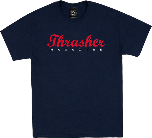 THRASHER SCRIPT SS TSHIRT SMALL NAVY