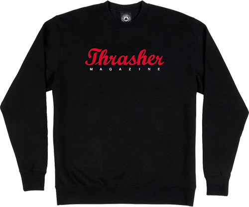 THRASHER SCRIPT CREW/SWT SMALL BLACK