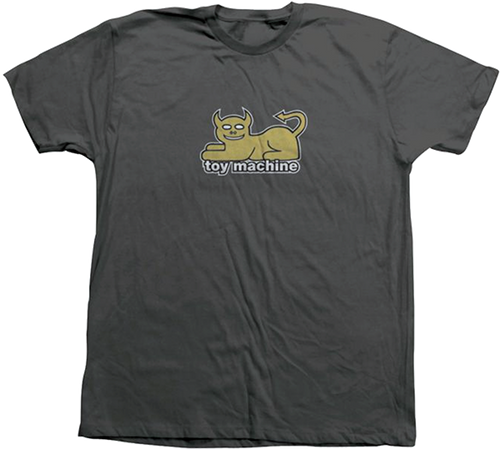 TOY MACHINE DEVIL CAT SS TSHIRT XLARGE CHARCOAL/GOLD