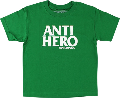 ANTI HERO BLACK HERO YTH SS LARGE  KELLY GRN/WHT