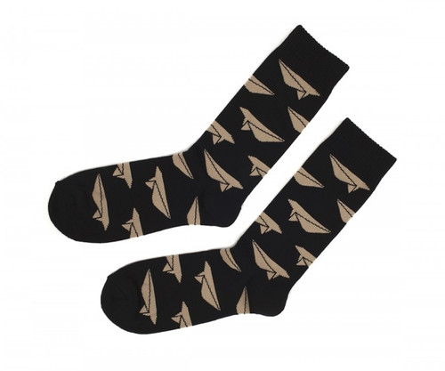 Benny Gold Paper Plane Socks Black OneSize