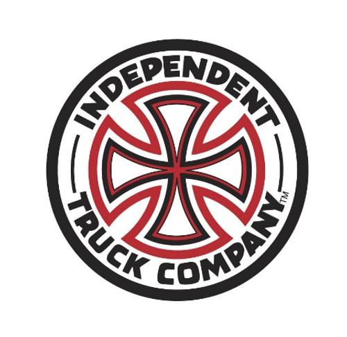 Independent Cross Circle Sticker White Red Black 3inch (2pack)