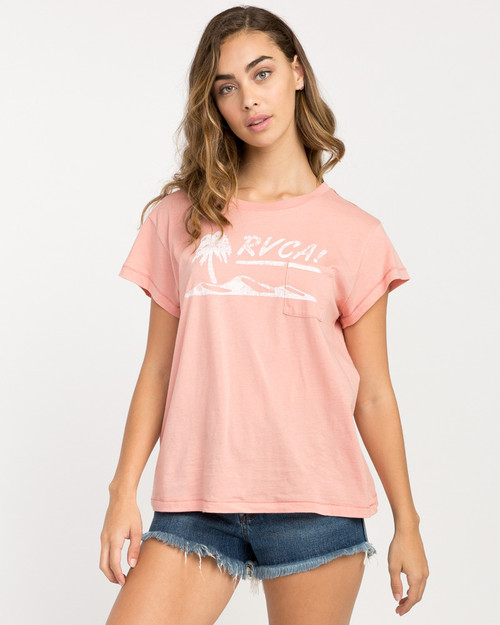 RVCA Deserted SS Tshirt Womens Pink