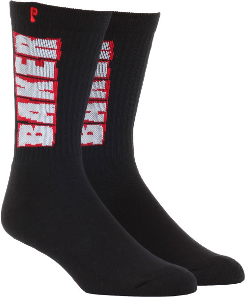 Psockadelic Baker Logo Socks Black Red White OneSize