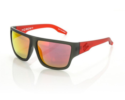 Carve Crew Sunglasses Matte Grey Red Polarized