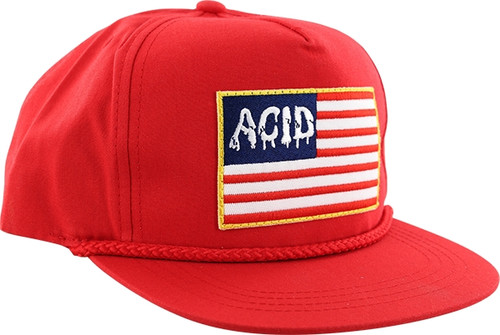 ACID FLAG HAT ADJ-RED