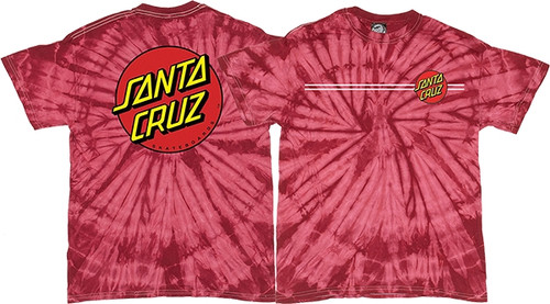 SANTA CRUZ CLASSIC DOT SS TSHIRT MEDIUM SPIDER CRIMSON