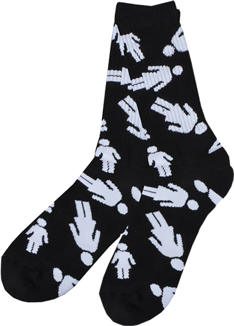 GIRL OG REPEAT CREW SOCKS BLK/WHT 1pair