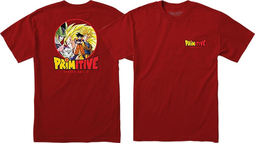 PRIMITIVE DBZ CIRCLE YOUTH SS MEDIUM CARDINAL