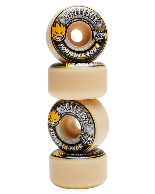 Spitfire F4 Conical Wheels Yellow Print 52Mm/99D Set