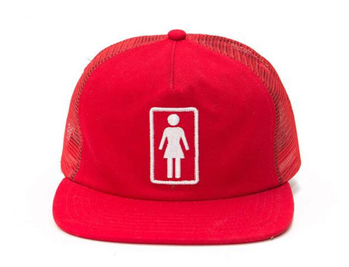 Girl Everyday OG Snapback Hat Red White Trucker