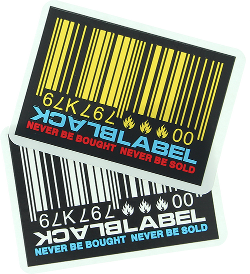 BLACK LABEL BARCODE DECAL STICKER (2 pack)