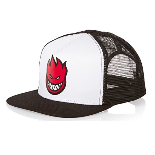 Spitfire Big Head Fill Logo Trucker Hat Black White Red Snapback