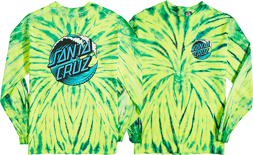 SANTA CRUZ WAVE DOT L/S MEDIUM WILD SPIDER GREEN DIE