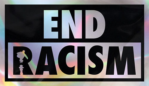 REAL END RACISM PRISM  7.75" STICKER DECAL STICKER (2pack)