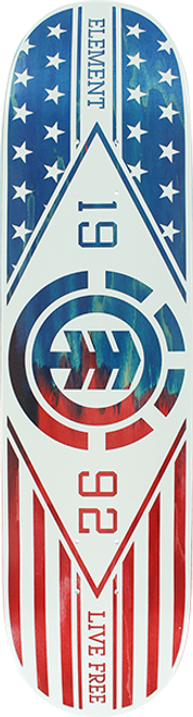ELEMENT LIVE FREE SKATEBOARD DECK-8.2 RED/WHT/BLUE FADE