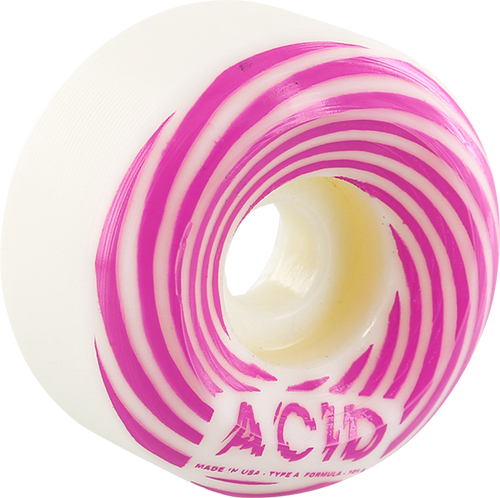 ACID TYPE A SWIRL SIDECUTS 53mm WHITE W/PINK WHEELS SET