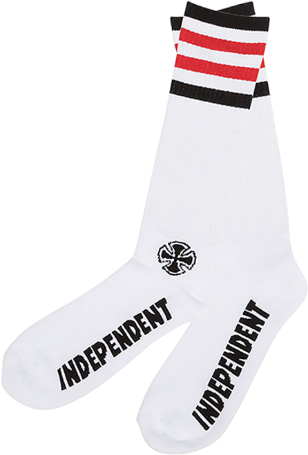 INDEPENDENT CHARGED MID CREW SOCKS WHITE 1pr