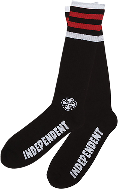 INDEPENDENT CHARGED MID CREW SOCKS BLACK 1pr