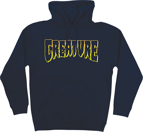 CREATURE LOGO OUTLINE HOODED SWEATSHIRT LARGE  NAVY