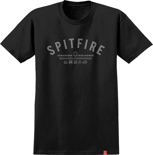 SPITFIRE BURN DIVISION SS TSHIRT SMALL BLK/GREY