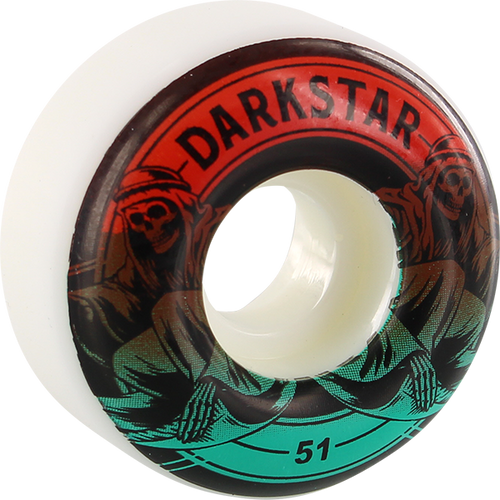 DARKSTAR MAGIC 51mm WHT W/RED/TEAL FADE  WHEELS SET