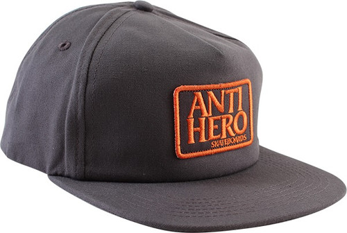 Anti Hero Reserve Patch Emroiderd Hat Charcoal Orange Snapback