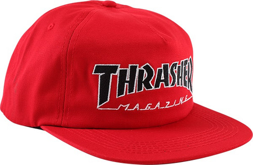 Thrasher Outlined Hat Red Black White Snapback