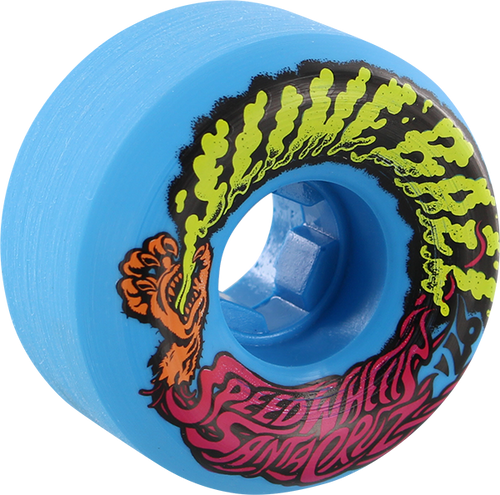 SANTA CRUZ SLIMEBALLS VOMITS MINI 54mm 97a NEON BLUE WHEELS SET