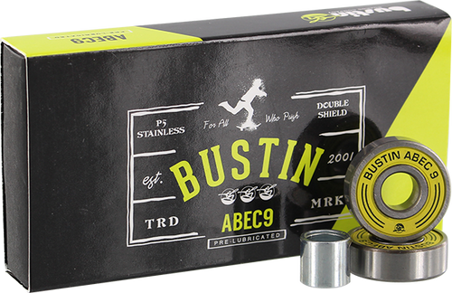 BUSTIN ABEC-9 SPEED BEARINGS SIL/YEL - SET OF 8PCS