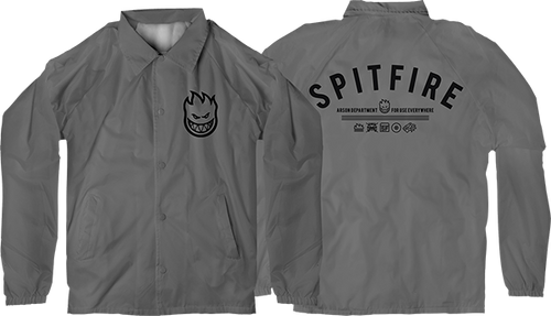 SPITFIRE BURN DIVISION COACH JACKET SMALL GREY/BLK