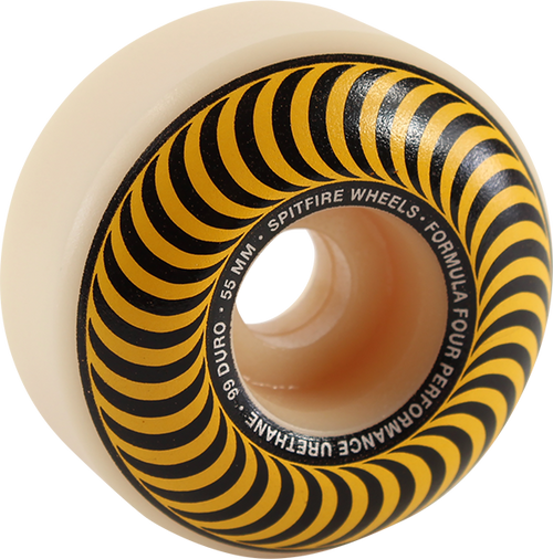 SPITFIRE F4 99a CLASSIC SWIRL 55mm WHT W/YELLOW WHEELS SET