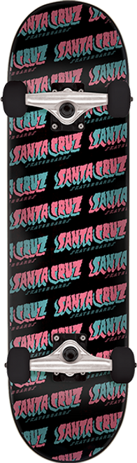 SANTA CRUZ FLOW STRIP SKATEBOARD COMPLETE-8.0 BLK/PINK/TEAL