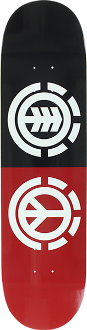 ELEMENT PEACE SKATE DECK-7.7 BLK/RED/WHT w/MOB Grip