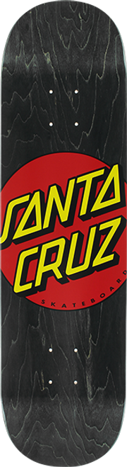 SANTA CRUZ CLASSIC DOT WIDE TIP SKATE DECK-8.37 BLK/RED/YEL w/MOB Grip