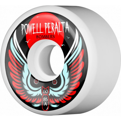 Powell Peralta Bomber III Skate Wheels Set White 60mm/85a
