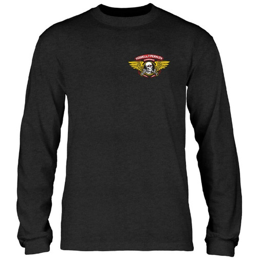 Powell Winged Ripper Longsleeve Tshirt Charcoal