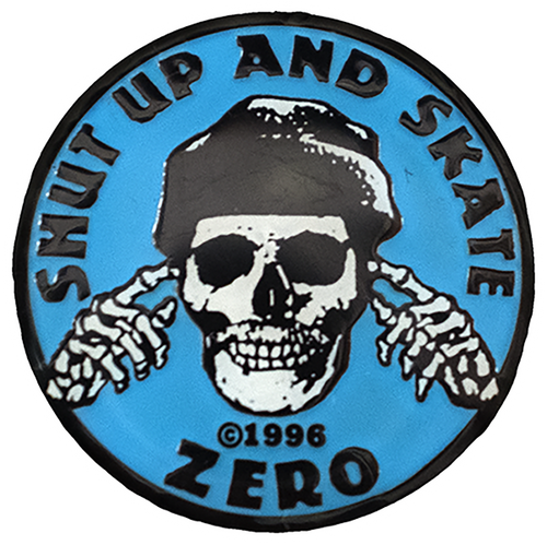 ZERO SHUT UP AND SKATE ENAMEL PIN BLUE/BLK