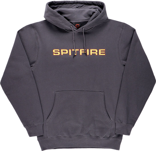 SPITFIRE CLASSIC 87 EMB HOODIE SWEATSHIRT LARGE  CHARCOAL/RED/GOLD