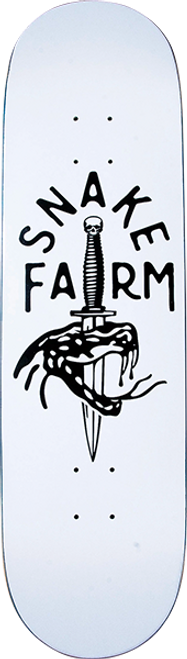 SNAKE FARM BOOM STICK SKATE DECK-8.75 WHT/BLK