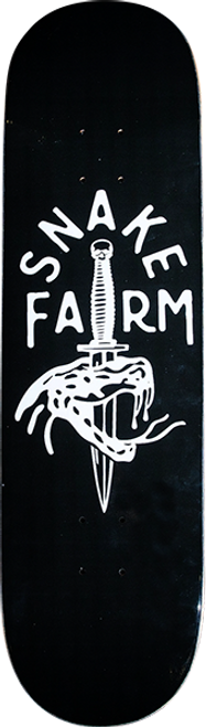 SNAKE FARM BOOM STICK SKATE DECK-8.5 BLK/WHT