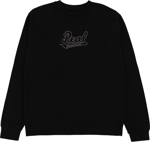 REAL SCRIPT EMB CREW/SWT MEDIUM BLACK