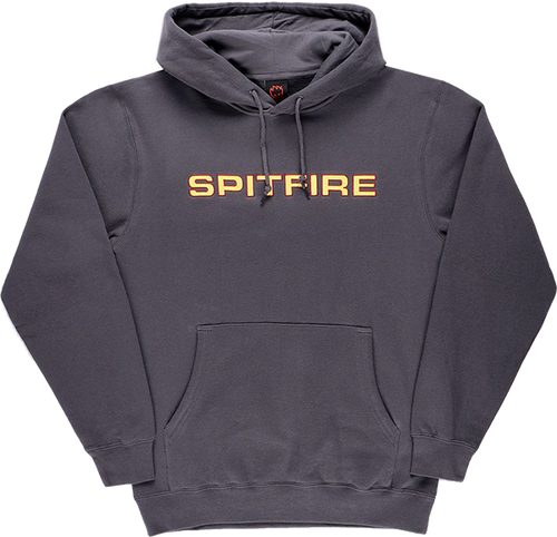 SPITFIRE CLASSIC 87 EMB HOODIE SWEATSHIRT SMALL CHARCOAL/RED/GOLD