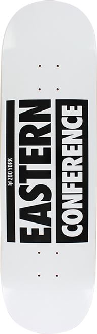ZOO EASTERN CONFERENCE SKATE DECK-8.6 WHT/BLK