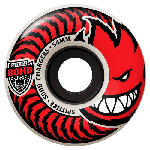 Spitfire Charger Classic Wheels Set White Red 58mm/80hd